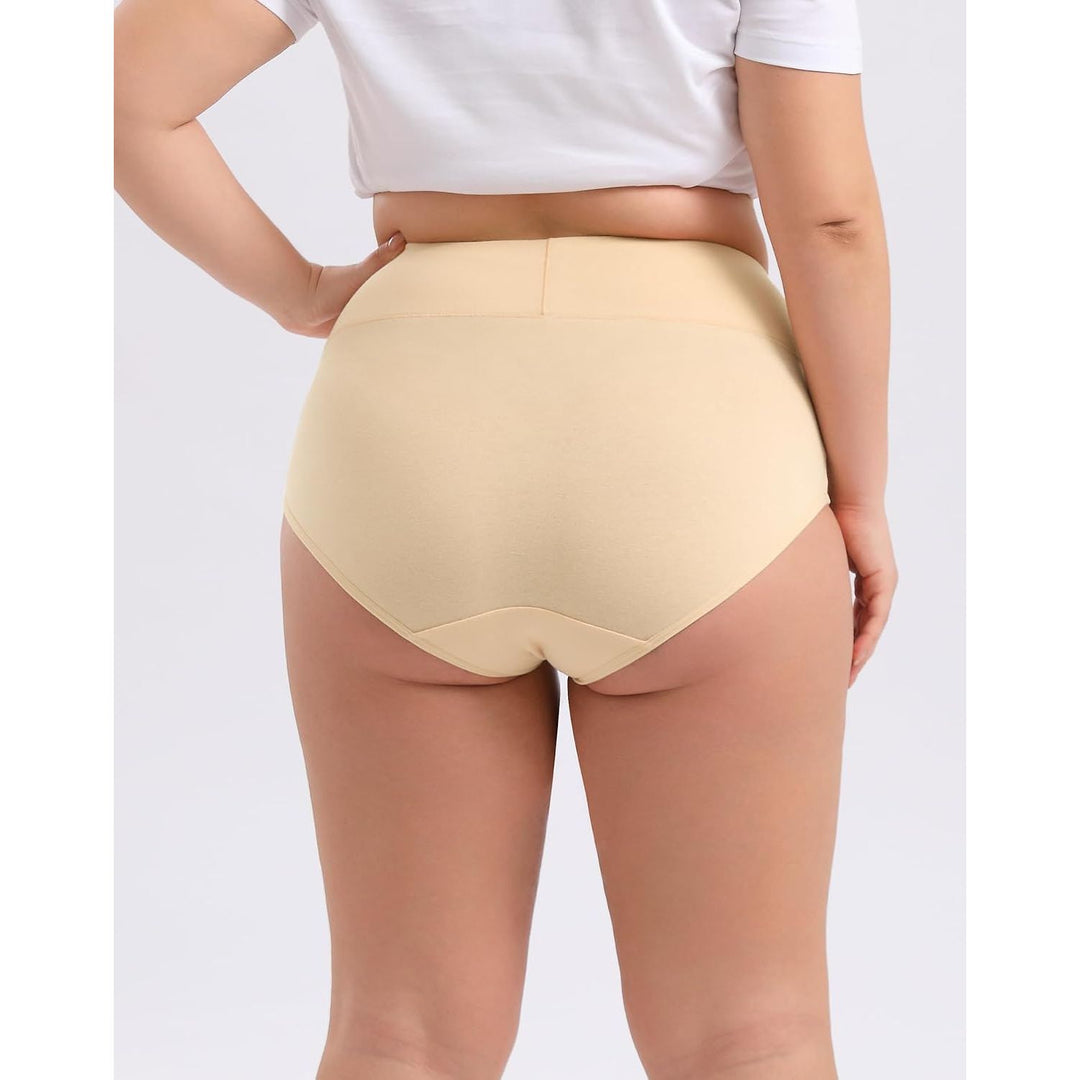 INNERSY Women's High-Waisted Cotton Briefs – Beige, 5XL, 4-Pack - Just Closeouts Canada Inc.X003RUIMBF