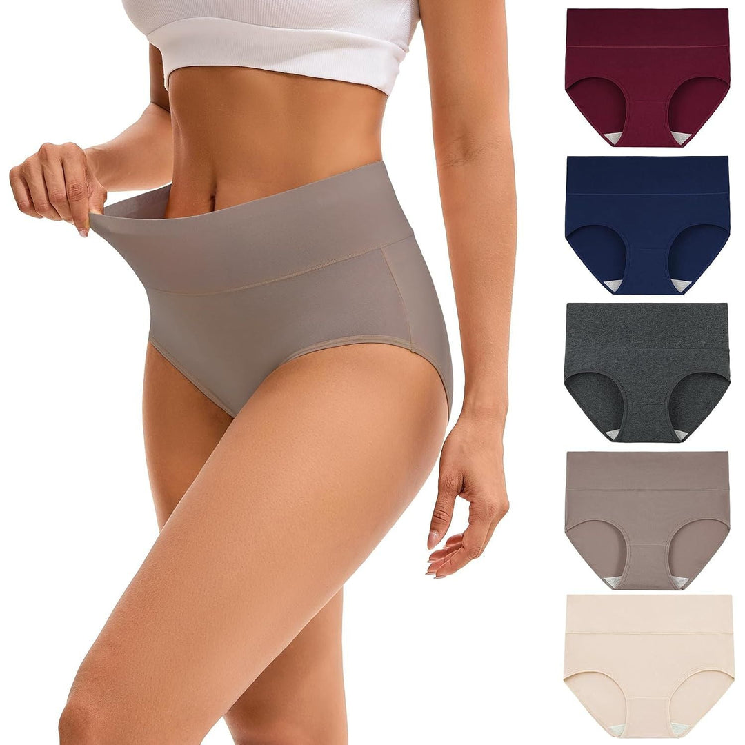 INNERSY Women's High-Waisted Cotton Underwear – Style 8, XL, 5-Pack - Just Closeouts Canada Inc.X001R59OAF