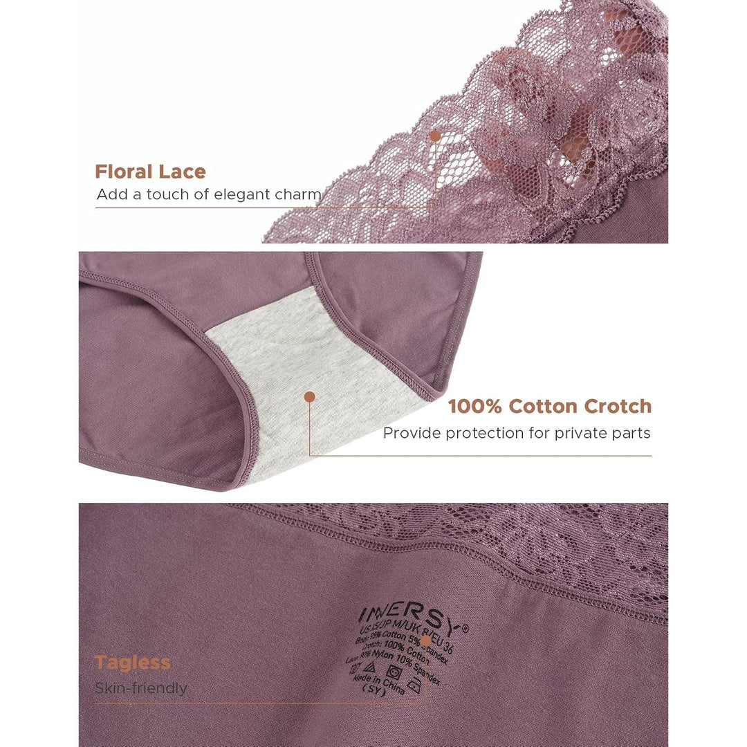 INNERSY Women's Lace-Waist Cotton Underwear – Pastel, Small, 5-Pack - Just Closeouts Canada Inc.X004SUEHUD