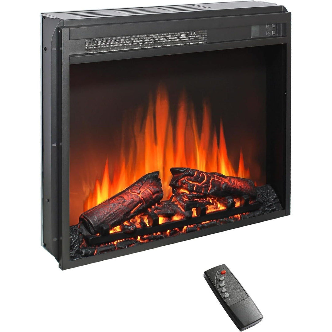 Innoflame 23" Electric Fireplace Insert, Fireplace Heater with Remote, Adjustable 4 Flame Brightness, Log Set, Low Noise, 8H Timer, Overheating Protection, 1400W (22 15/16" X 19 11/16") - Just Closeouts Canada Inc.