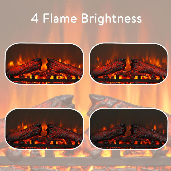 Innoflame 23" Electric Fireplace Insert, Fireplace Heater with Remote, Adjustable 4 Flame Brightness, Log Set, Low Noise, 8H Timer, Overheating Protection, 1400W (22 15/16" X 19 11/16") - Just Closeouts Canada Inc.