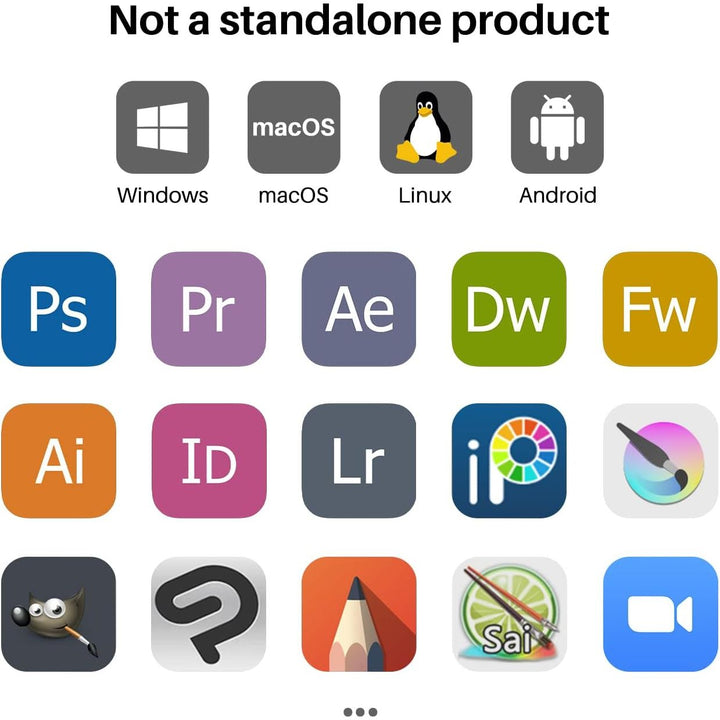 Inspiroy H1161 Graphics Drawing Tablets, Touch Strip and 8192 Pen Pressure Sketch Tablet with Battery - Free Stylus,10 Shortcut Keys, Compatible with Android, Windows, and Mac Black - Just Closeouts Canada Inc.