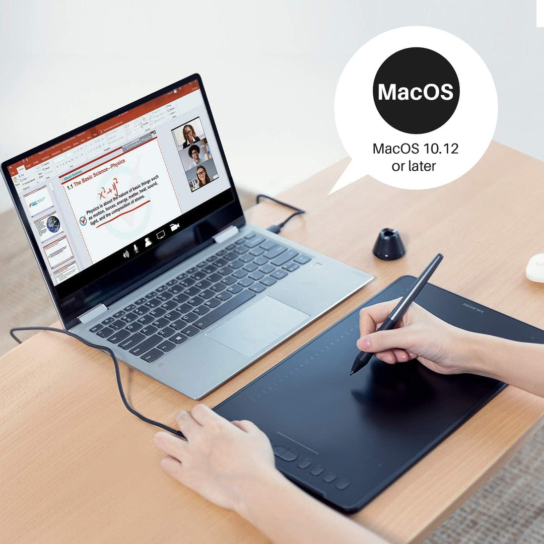 Inspiroy H1161 Graphics Drawing Tablets, Touch Strip and 8192 Pen Pressure Sketch Tablet with Battery - Free Stylus,10 Shortcut Keys, Compatible with Android, Windows, and Mac Black - Just Closeouts Canada Inc.