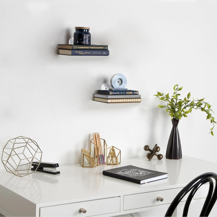Invisible Floating Bookshelf - Modern White Wall Mount Metal Shelves for Room, Bedroom Bookcase, Small Bookshelf with Minimalist Design, Sleek Storage for Books & Decoratives 6PCS - Just Closeouts Canada Inc.
