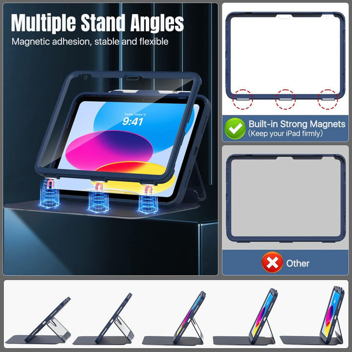 iPad 11 - inch (A16) 11th Generation Case 2025/ iPad 10th Generation Case with Pencil Holder 2022 10.9 inch, Built - in Screen Protector Clear Back, Multi Angle Viewing Stand,Gray Forest - Just Closeouts Canada Inc.