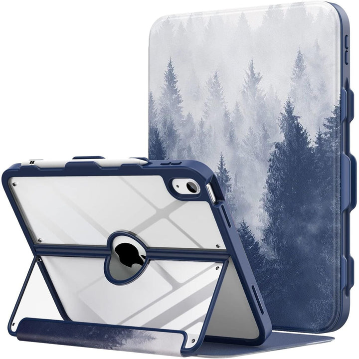 iPad 11 - inch (A16) 11th Generation Case 2025/ iPad 10th Generation Case with Pencil Holder 2022 10.9 inch, Built - in Screen Protector Clear Back, Multi Angle Viewing Stand,Gray Forest - Just Closeouts Canada Inc.