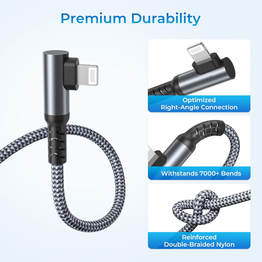 iPad 9th 8th Generation Charger Cable with USB Adapter 3.3FT,USB C to Lightning Cable,Right Angled Old Fast Charging Power Cord for Apple iPhone 14 13 12 11 Pro Max Plus,XS XR X 8 7 SE,Car - Just Closeouts Canada Inc.X004M7ECYX
