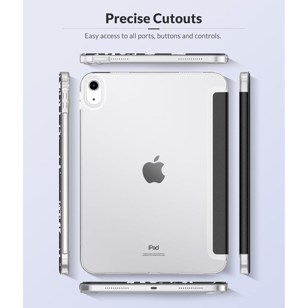 iPad (A16) 11th Generation 2025/ 10th Generation 2022, iPad 11 inch/ 10.9 inch Case with Soft TPU Translucent Frosted Back Cover, Auto Wake/Sleep, Support Touch ID, Notebook Black - Just Closeouts Canada Inc.X003CHK2Y3