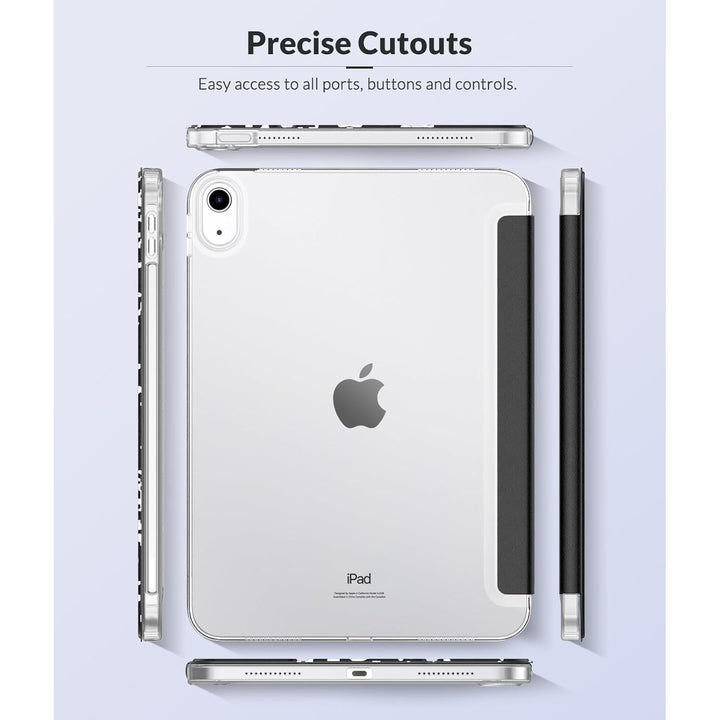 iPad (A16) 11th Generation 2025/ 10th Generation 2022, iPad 11 inch/ 10.9 inch Case with Soft TPU Translucent Frosted Back Cover, Auto Wake/Sleep, Support Touch ID, Notebook Black - Just Closeouts Canada Inc.X003CHK2Y3
