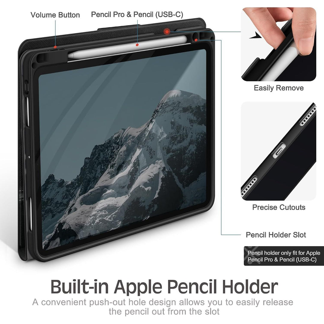 iPad Pro 13-inch M4 Case with Pencil Holder – Black/Grey - Just Closeouts Canada Inc.