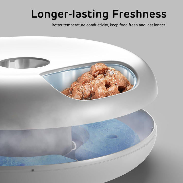 iPettie Upgraded Replacement Food Tray for Donut Frost Automatic Cat Feeder - Corrosion Resistant 304 Stainless Steel, 6 Isolated Portions, Waterproof and Dishwasher Safe - Just Closeouts Canada Inc.