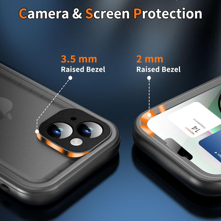 iPhone 13 Waterproof Shockproof Case with Screen/Camera Protector - Unbreakable/Heavy Duty/Front and Back Cover【360 Full Body Protective】 Underwater Dustproof Antishock Hard Bumper, Black - Just Closeouts Canada Inc.