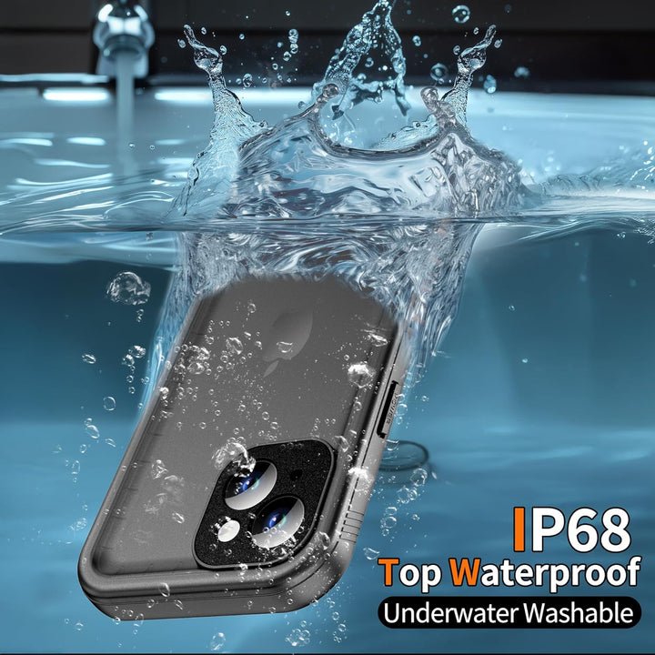 iPhone 13 Waterproof Shockproof Case with Screen/Camera Protector - Unbreakable/Heavy Duty/Front and Back Cover【360 Full Body Protective】 Underwater Dustproof Antishock Hard Bumper, Black - Just Closeouts Canada Inc.