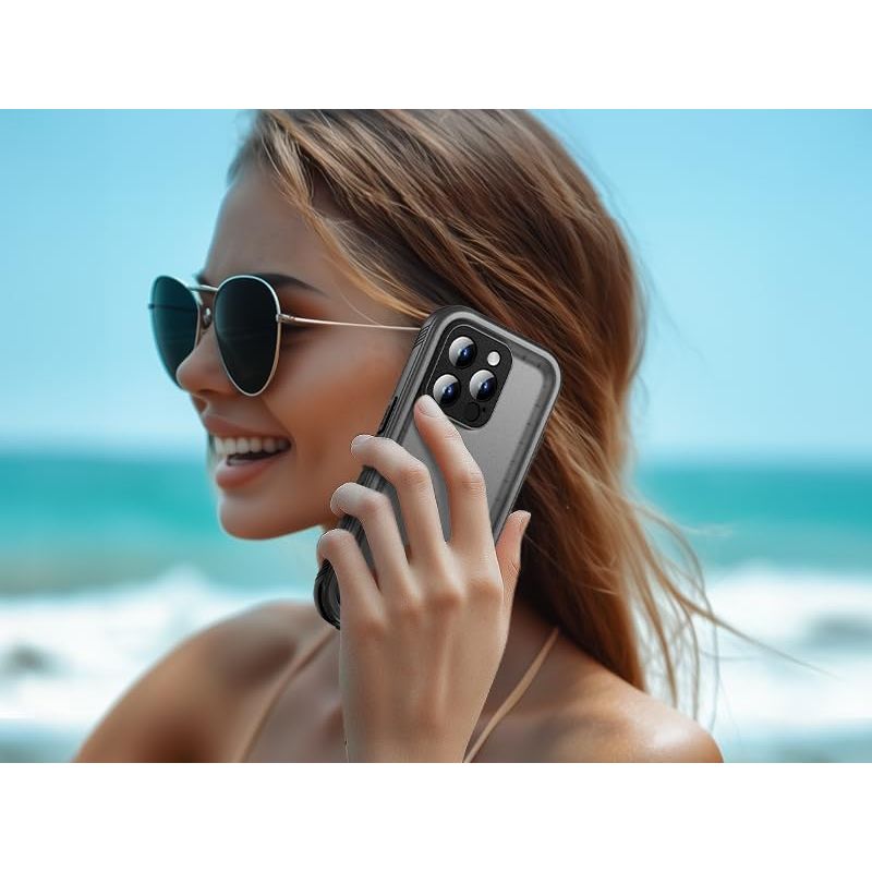 IPhone 15 Pro Max Waterproof Shockproof Dustproof Case - Heavy Duty/360 Full Body/Military Grade/Protective/Rugged 【8FT Drop Proof】 Built in Screen/Camera Protector with Lanyard Black - Just Closeouts Canada Inc.