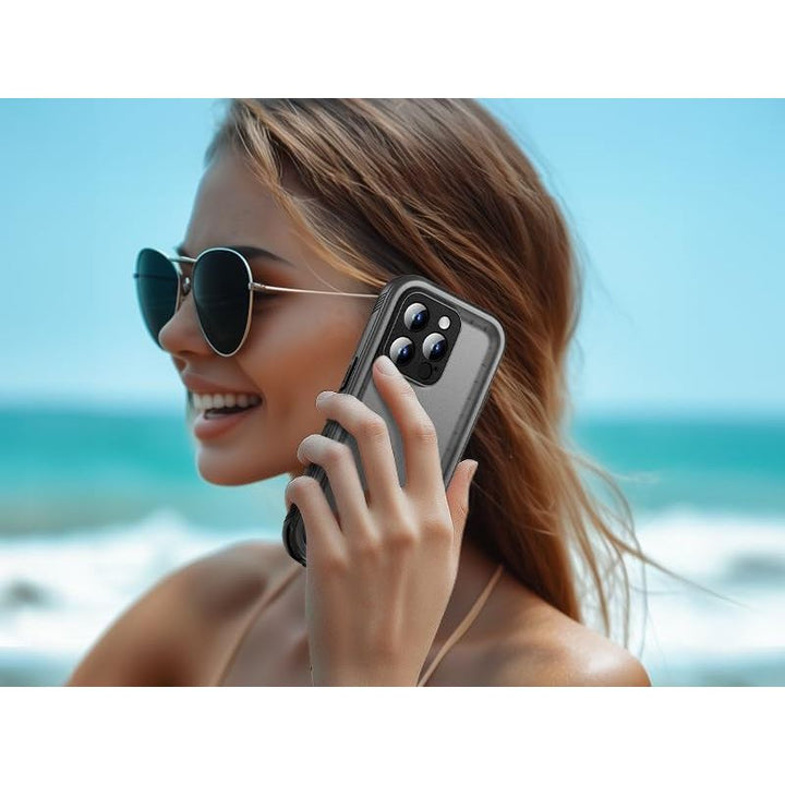 IPhone 15 Pro Max Waterproof Shockproof Dustproof Case - Heavy Duty/360 Full Body/Military Grade/Protective/Rugged 【8FT Drop Proof】 Built in Screen/Camera Protector with Lanyard Black - Just Closeouts Canada Inc.