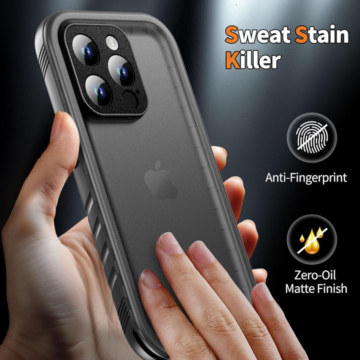 IPhone 15 Pro Max Waterproof Shockproof Dustproof Case - Heavy Duty/360 Full Body/Military Grade/Protective/Rugged 【8FT Drop Proof】 Built in Screen/Camera Protector with Lanyard Black - Just Closeouts Canada Inc.