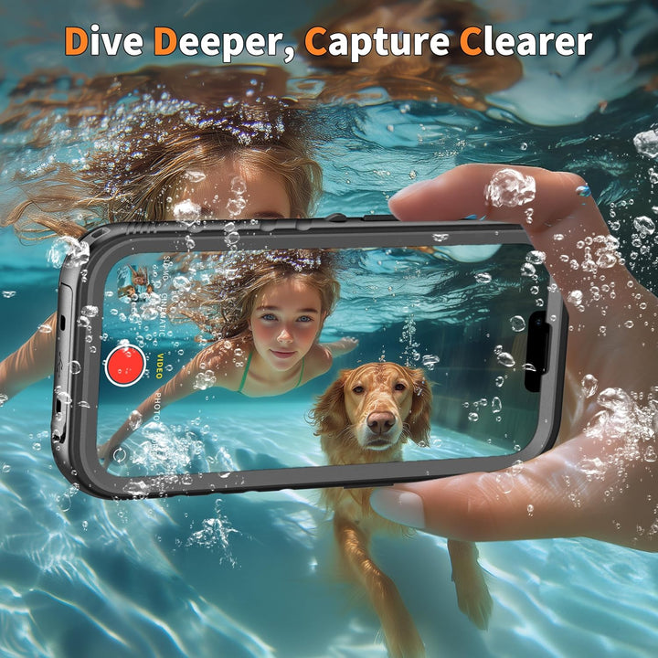 IPhone 15 Pro Max Waterproof Shockproof Dustproof Case - Heavy Duty/360 Full Body/Military Grade/Protective/Rugged 【8FT Drop Proof】 Built in Screen/Camera Protector with Lanyard Black - Just Closeouts Canada Inc.