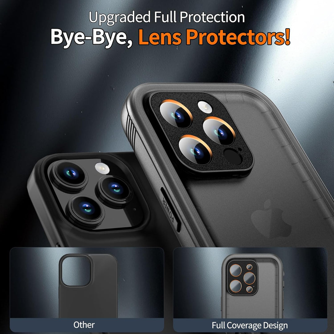 IPhone 15 Pro Max Waterproof Shockproof Dustproof Case - Heavy Duty/360 Full Body/Military Grade/Protective/Rugged 【8FT Drop Proof】 Built in Screen/Camera Protector with Lanyard Black - Just Closeouts Canada Inc.