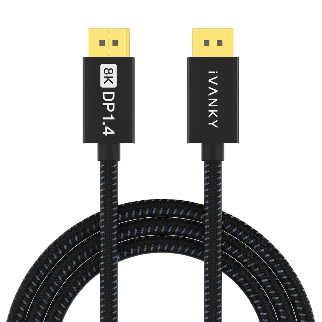 IVANKY DisplayPort Cable 10ft 1.4, 8K DP to DP Cable[8K@60Hz, 4K@144Hz, 1080P@240Hz], Support HBR3, 32.4Gbps, HDCP 2.2, HDR, 8K Display Port Cord Compatible for Gaming Monitor, TV, PC, Laptop - 10ft - Just Closeouts Canada Inc.