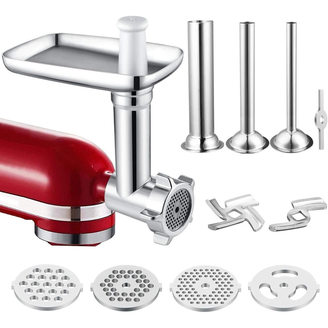 iVict Food Meat Grinder Attachment Compatible for KitchenAid Stand Mixers and Cuisinart Stand Mixers SM - 50 series Included Sausage Stuffer/Grinding Plates/Grinding Blade Accessory - Just Closeouts Canada Inc.