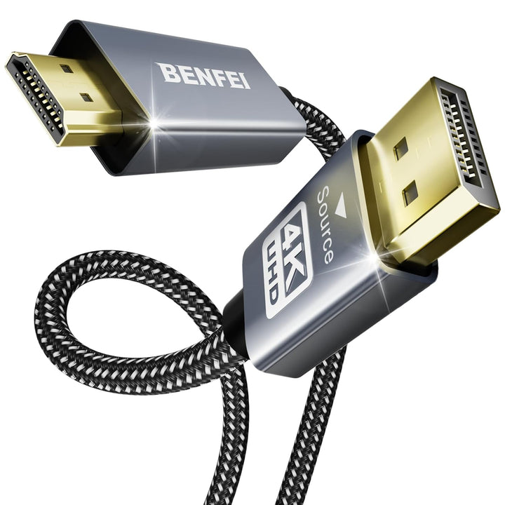 Three-foot DisplayPort to HDMI 4K cable, view 1