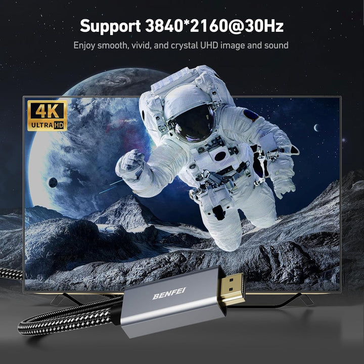 Three-foot DisplayPort to HDMI 4K cable, view 4