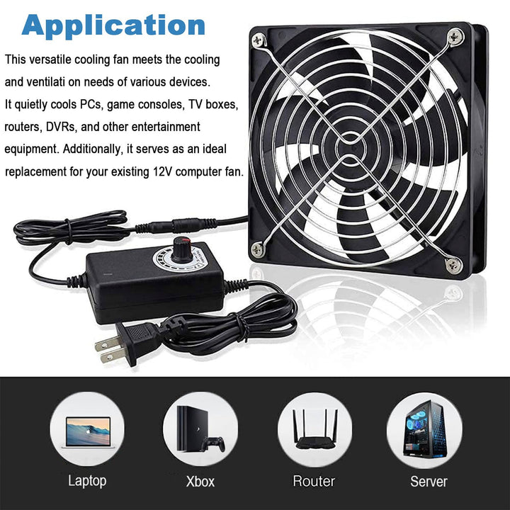 120 mm AC powered cooling fan with speed controller, view 4