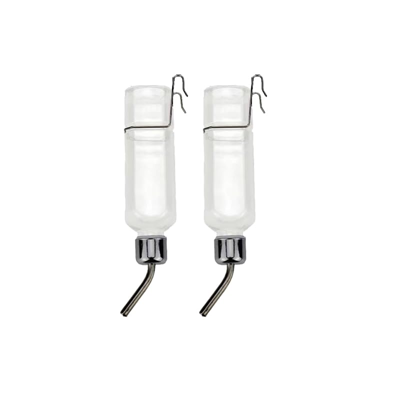 Two clear 350 mL small-pet water bottles