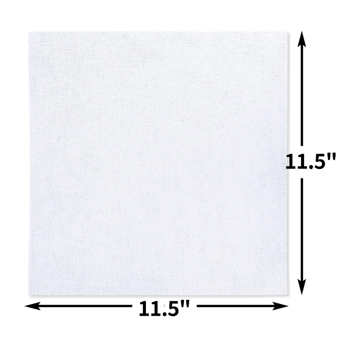 Single white cleaning cloth size diagram