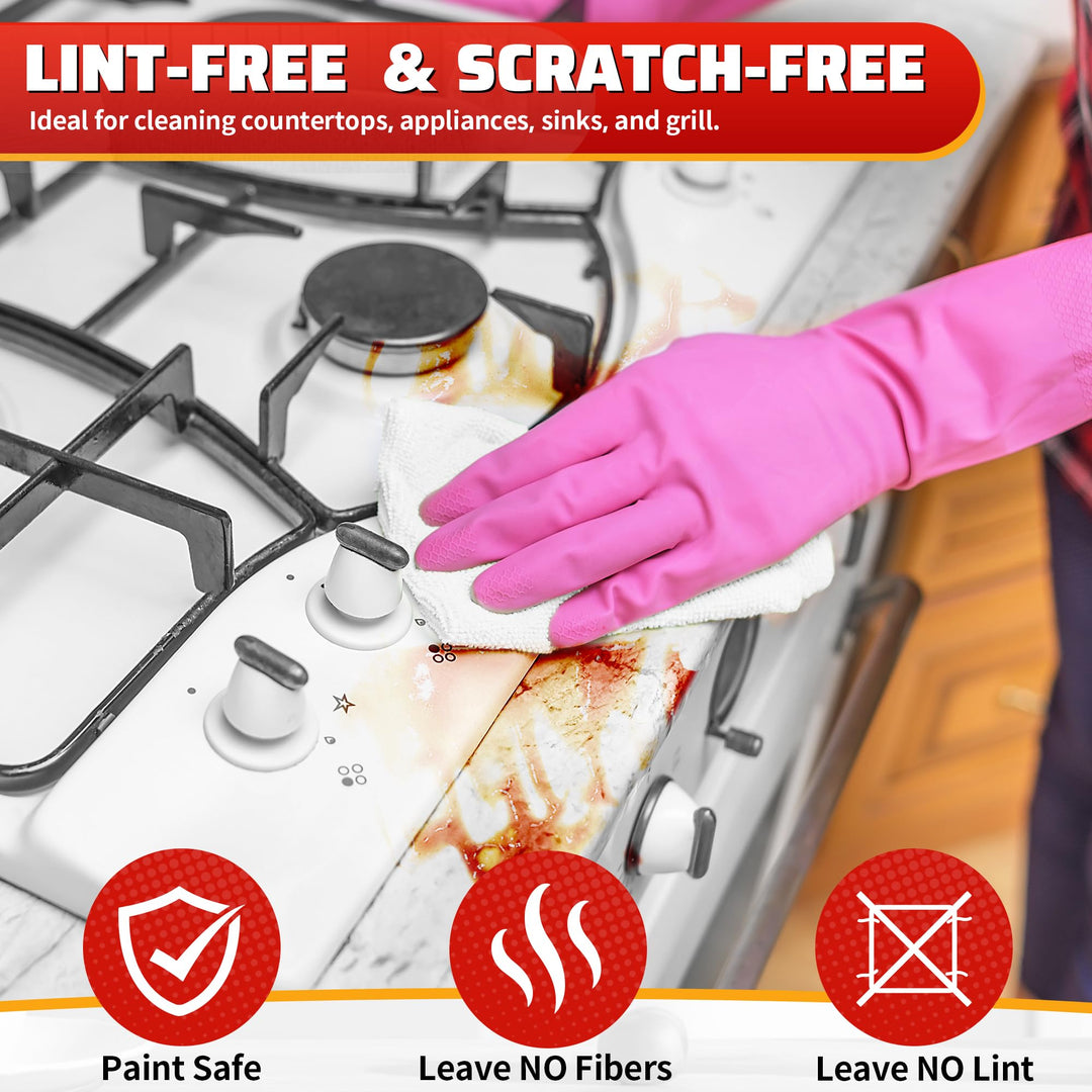 White microfiber cloth used for kitchen cleaning