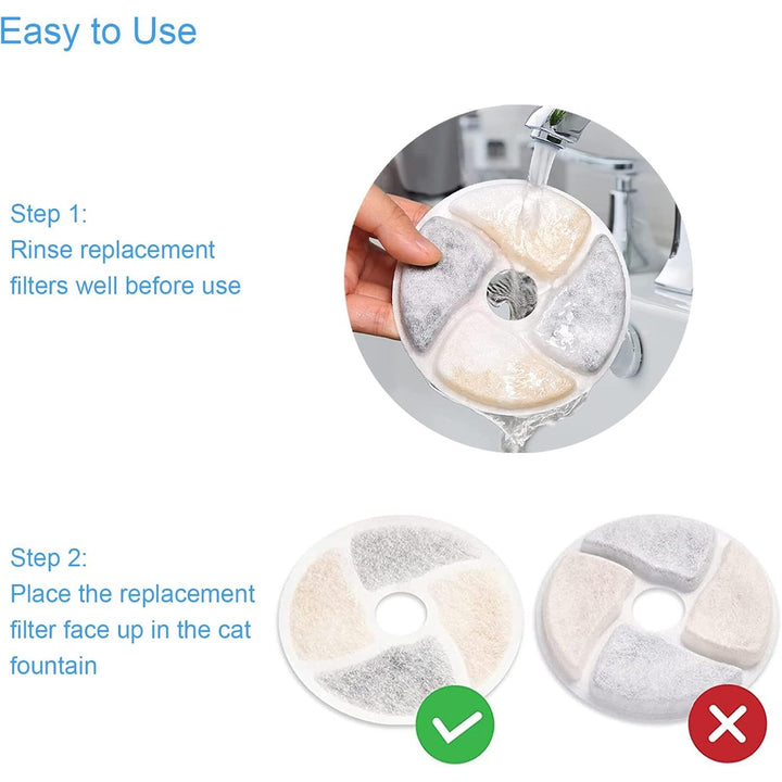 Rinsing and installing fountain replacement filters