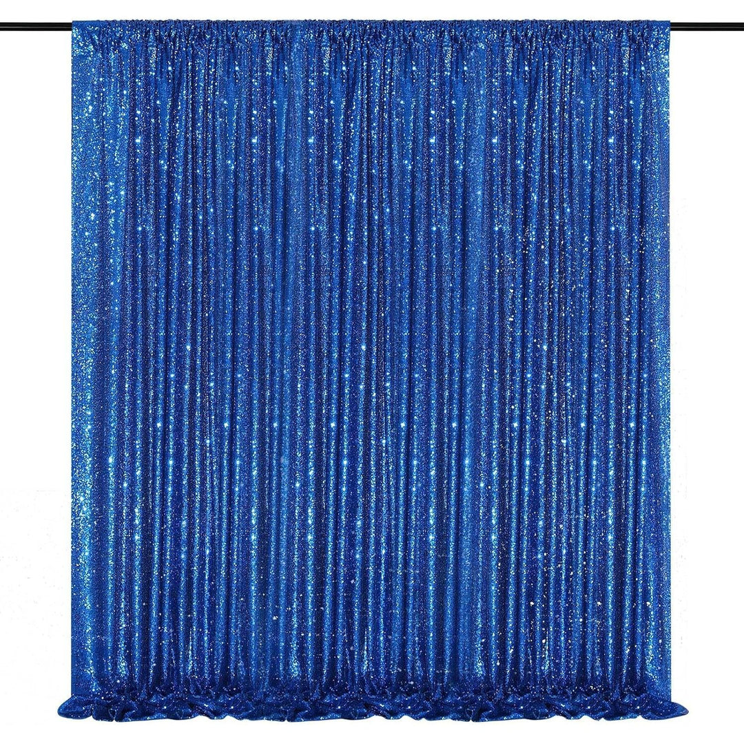 Navy blue sequin 7 by 7 foot backdrop curtain