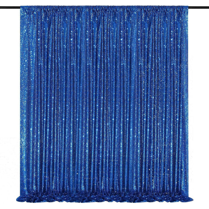 Navy blue sequin 7 by 7 foot backdrop curtain