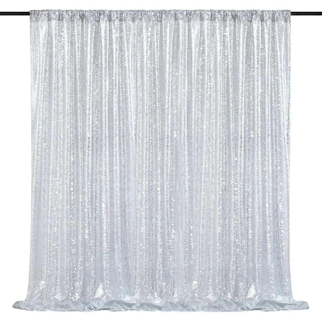 Silver sequin 7 by 7 foot backdrop curtain