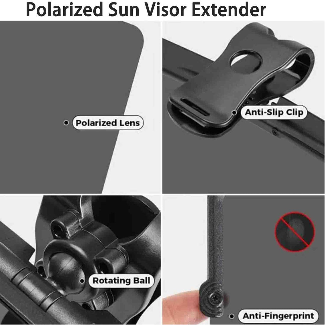 Car visor extender lens and clip details