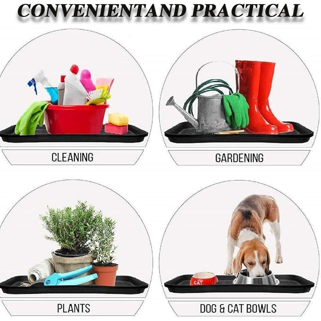 Boot tray used for shoes, plants and pet bowls