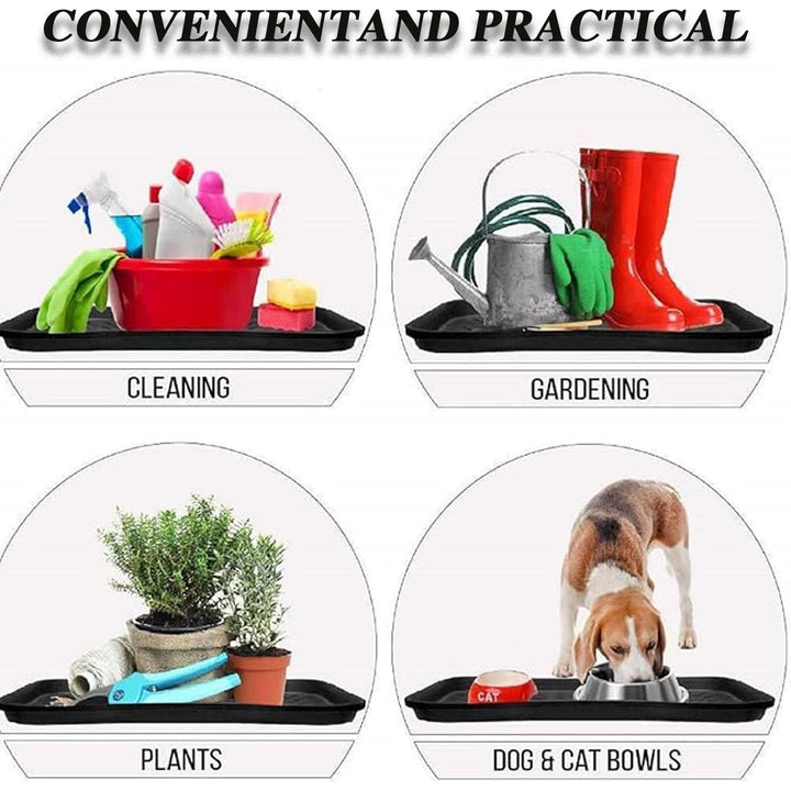 Boot tray used for shoes, plants and pet bowls