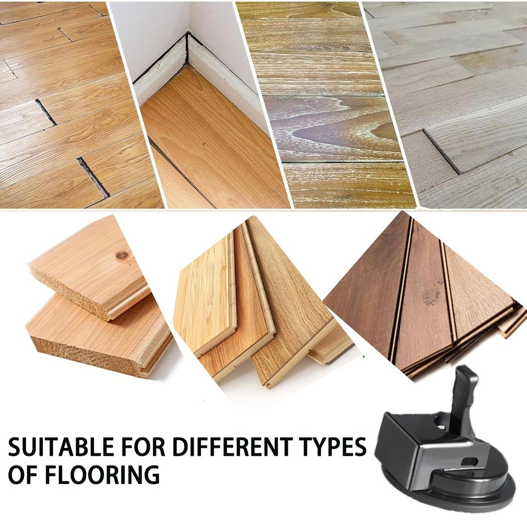 Floor gap fixer shown with wood flooring types