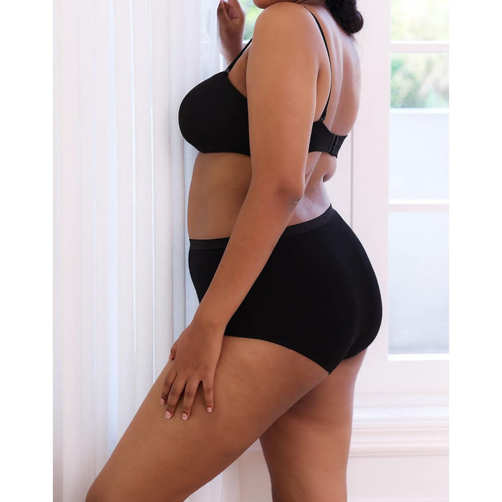 Black high-waisted briefs side fit