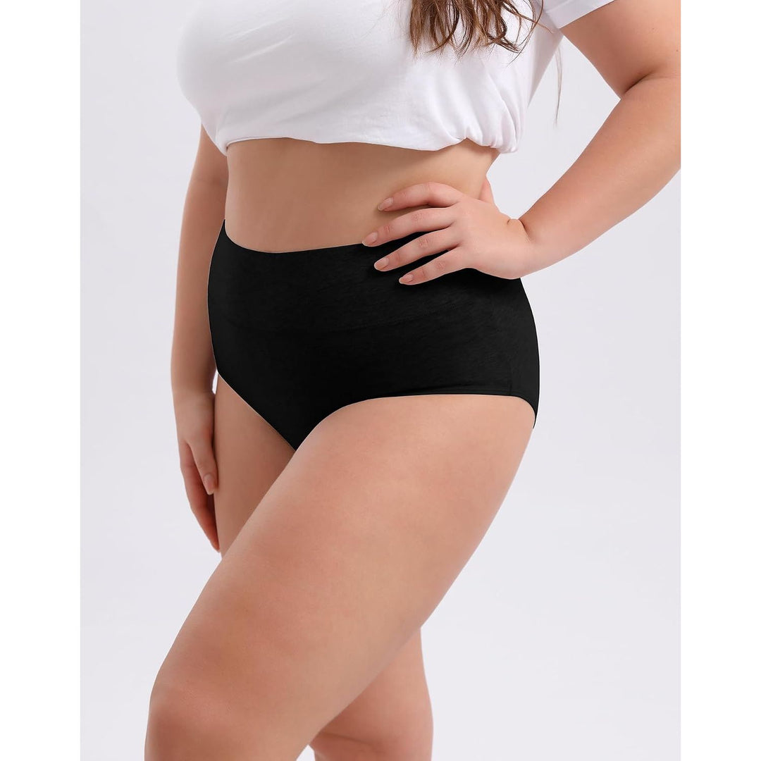Black high-waisted briefs front fit
