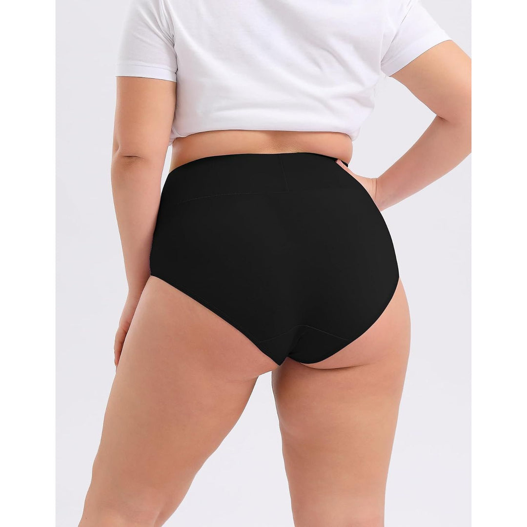 Black high-waisted briefs rear fit