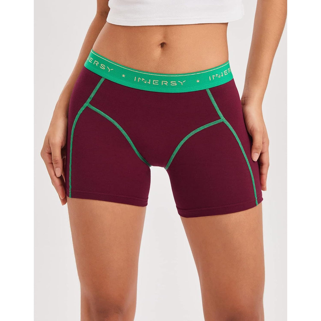 Red and green boxer briefs front fit