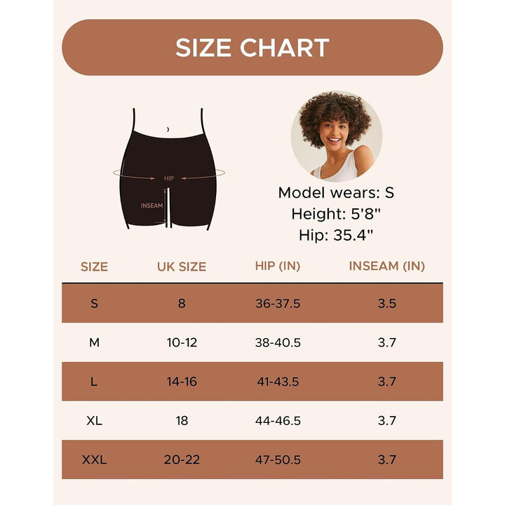 Size chart including Large