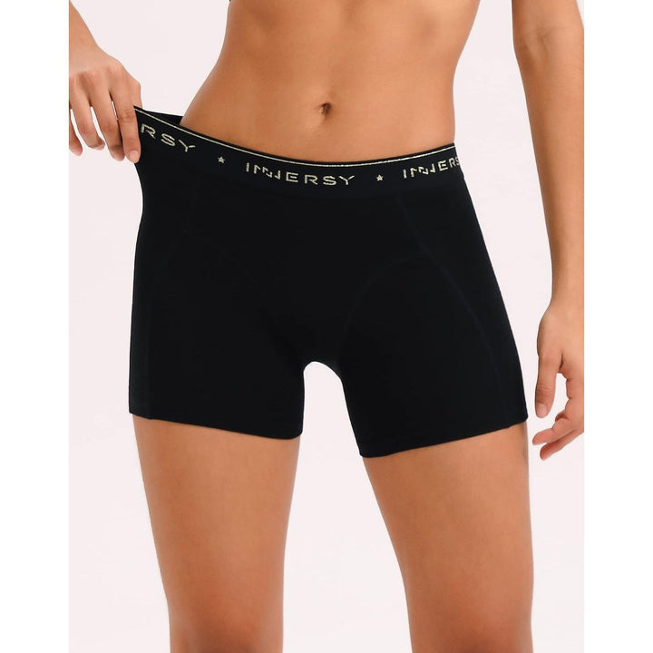 Black boxer briefs front fit