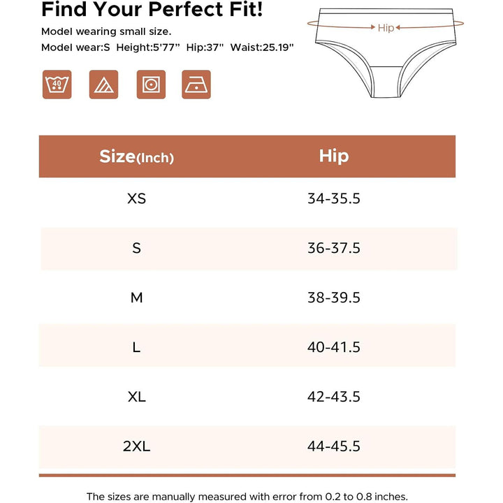 Size chart including Medium hip range