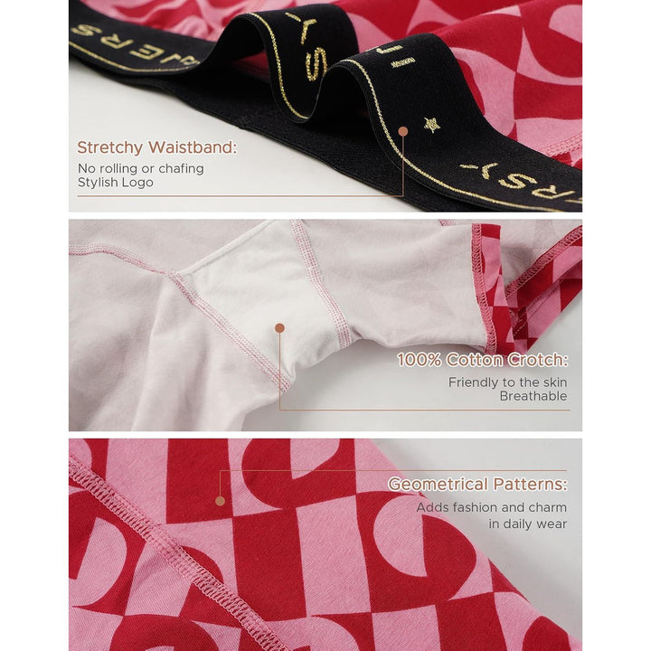 Pink Check waistband and cotton crotch details