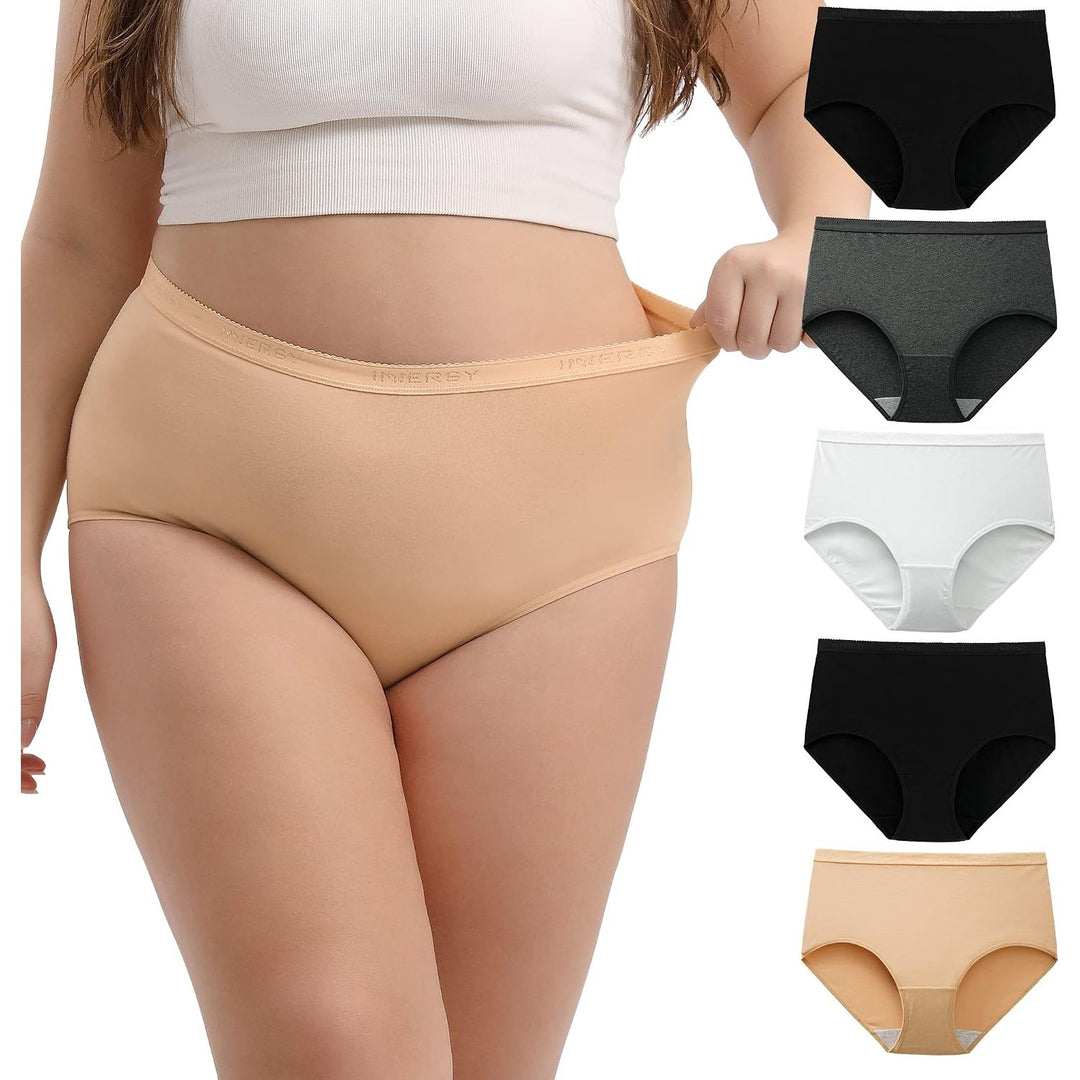 Morning Mist five-pack of high-waisted cotton briefs