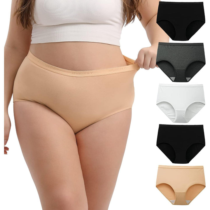 Morning Mist five-pack of high-waisted cotton briefs