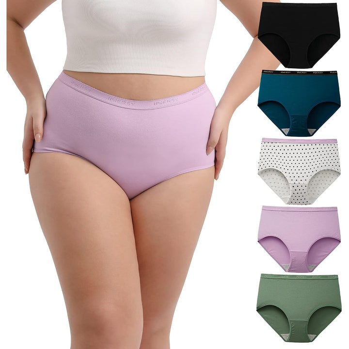 Mint Sky five-pack of high-waisted cotton briefs