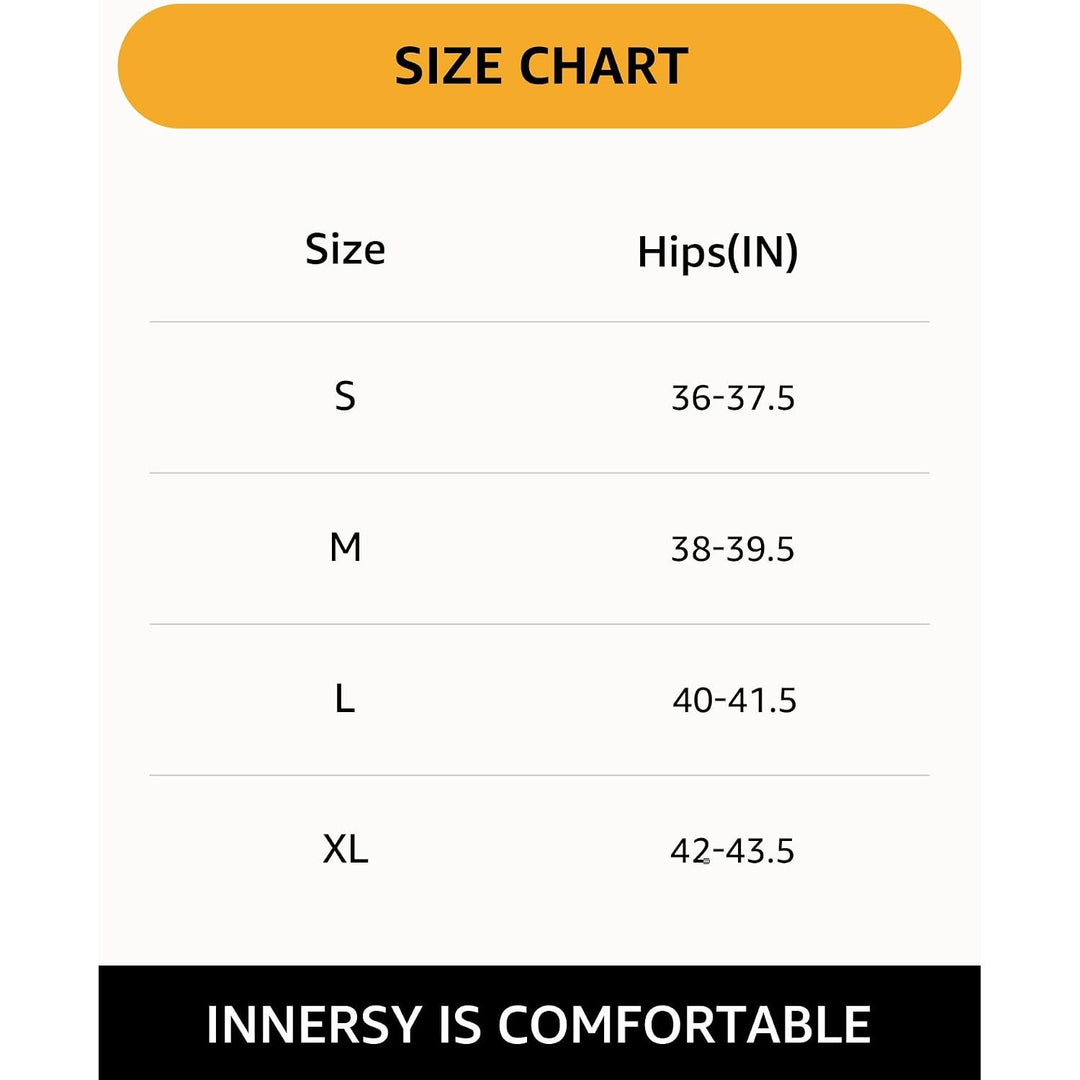 Size chart showing Medium hips 38–39.5 inches